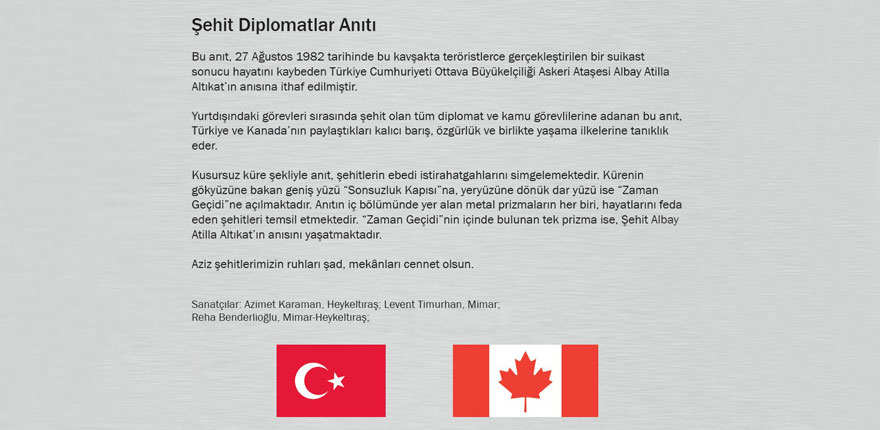 Şehit Diplomatlar Anıtı Ottava/Kanada