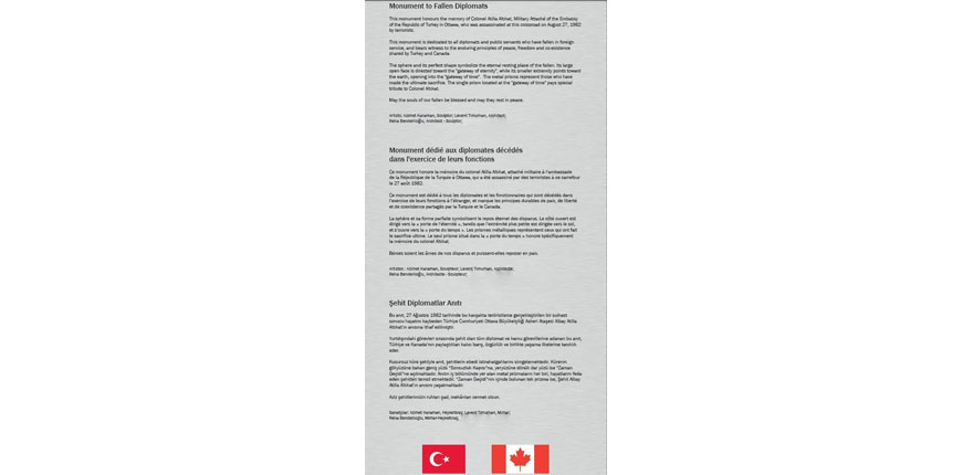 Şehit Diplomatlar Anıtı Ottava/Kanada